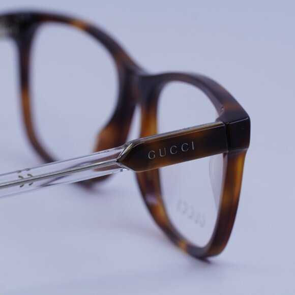 Gucci GG0490O 003 Eyeglasses Havana/Transparent 53mm Rectangle Frame - Picture 6 of 11